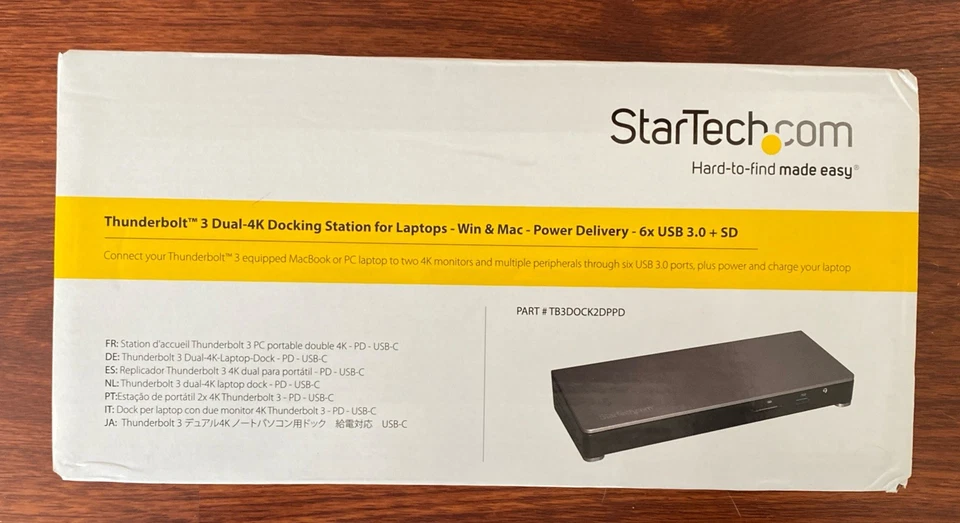 NEW StarTech Thunderbolt 3 Dock Dual Monitor 4K 60Hz TB3 Laptop Docking Station - Image 1 of 4