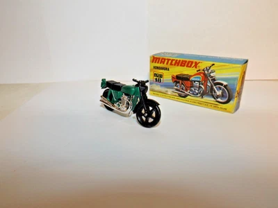 MATCHBOX S/F NO.  18-B HONDARORA HONDA MOTORCYCLE METALLIC GREEN BODY MIB - Image 1 of 4
