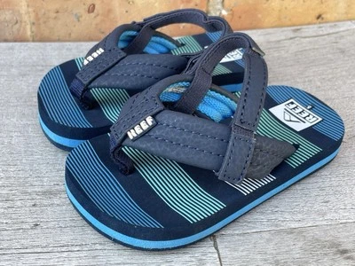 🔥 Reef Toddlers Boy's Blue & Black Slip On Flip Flops Size: 5 T - Image 1 of 4