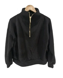 Elie Tahari Damen Pullover schwarz Viertelreißverschluss Large Sweatshirt - Bild 1 von 5