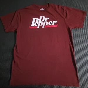 Dr. Pepper Graphic Distressed Maroon L T-Shirt - Picture 1 of 4