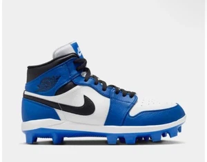 Air Jordan 1 Retro MCS Baseball Cleats Blue Black White AV5354-411 Mens Sz 10.5 - Picture 1 of 5