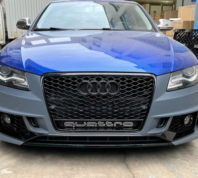 For Audi A4 S4 B8 RS4 Style 2009-2012 Black Front Honeycomb bumper Grille grill — 第 1/2 张图片