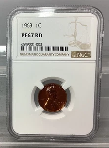 Centavo Lincoln Memorial Proof 1963 - NGC - PF 67 RD - Imagen 1 de 4