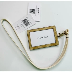 Coach Schlüsselband Signatur Logo Ausweisetui Neu mit Etikett beschichtetes Canvas mit Lederdetails - Bild 1 von 7