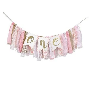 One High Chair Birthday Banner - One High Chair Banner Girl,highchair Banner - Picture 1 of 8