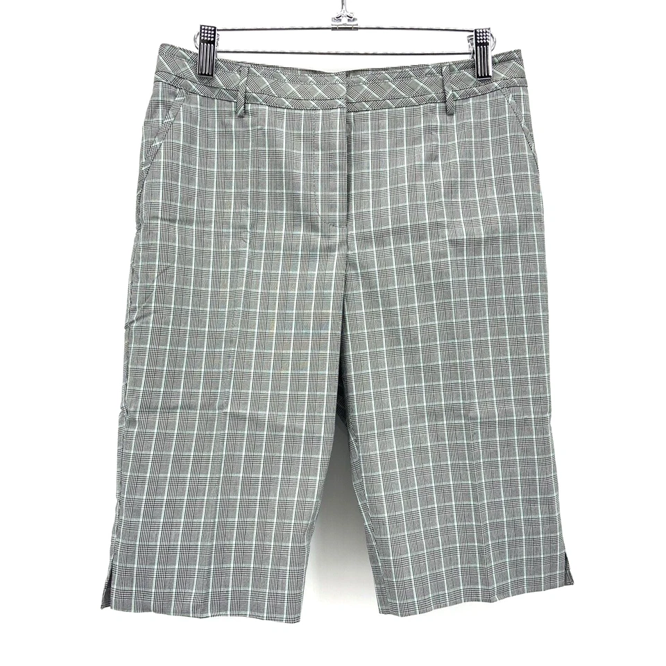 Cutter Buck Golf Shorts DryTech Mint Plaid Size 4 Quick Dry Walk Pickleball NWT - Image 1 of 4