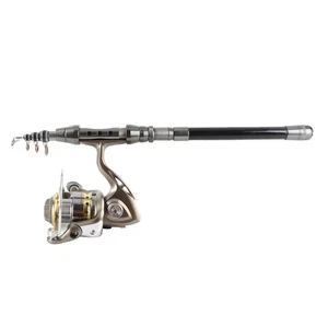 Telescopic Fishing Rod And Reel Combo Full Kit Spinning Fishing Reel Gear MCXG - Picture 1 of 10