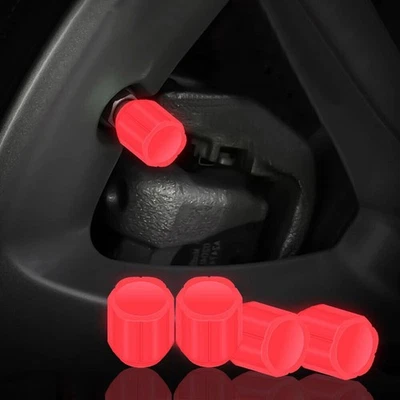 SUVs Cars Tire Valve Stem Covers Tight Leak Truck Parts Fluorescent Red - Image 1 of 4