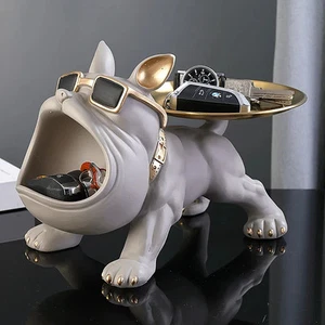 30 cm Wohndeko Bulldogge Figur Hund Statue Aufbewahrungsbox Tier Ornament Harz Cr - Bild 1 von 12