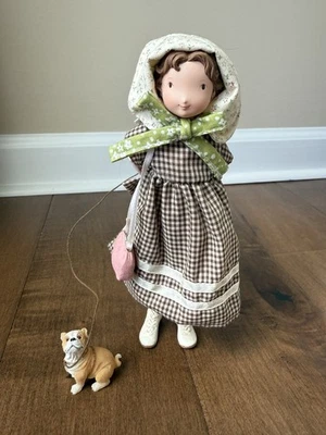 Vintage Holly Hobbie Amy w/ Dog Leash Pink Purse Figurine American Greetings - Image 1 of 4