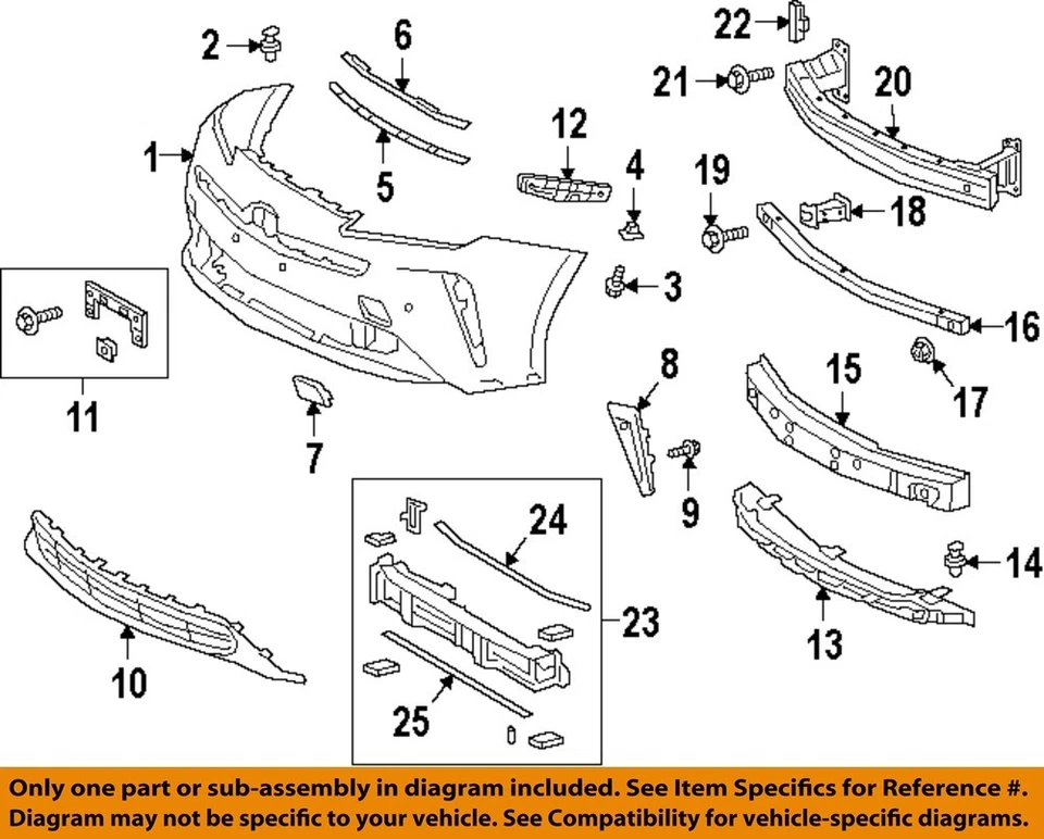 Componentes de parachoques TOYOTA OEM 16-22 Prius AWD-e-retenedor lateral 5211647050 Foto 1 de 1