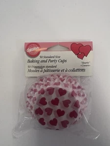 50 Wilton Cupcake Liners Baking Cups Valentines Day SEALED - Picture 1 of 2