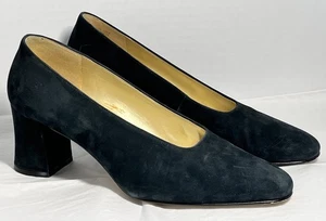 Nine West Navy Suede Leather Heels All Leather Upper 3” Heel Size 9 M. - Picture 1 of 8
