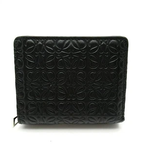 Loewe Repeat Anagram Two-Fold Wallet 108.55.Z41 Calf Leather Women'S Black - Picture 1 of 7