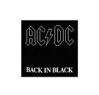AC/DC Patch Back in Black Band Logo oficjalnie tkane szycie czarne (10 cm x 10