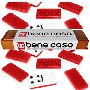 Bene Casa Red Doppel Neun Hochglänzendes Domino-Set - enthält 55 Dominosteine ROT - Bild 1 von 6