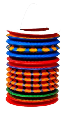 Lampion Laterne Zug Umzug Papier Kinder 15 cm Rot Blau St. Martin Deko - Bild 1 von 2