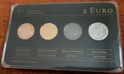 4 x 2 Euro Monaco 2012 Edelmetallset Fürst Albert II. Ruthenium Platin..+Blister