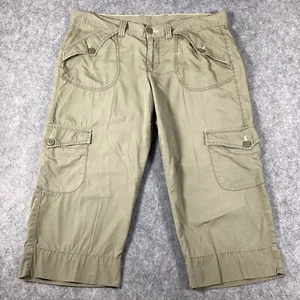 Lucky Brand Women's Cargo Capris Pants Size 12/31 100% Cotton Olive Green**Read - Picture 1 of 15