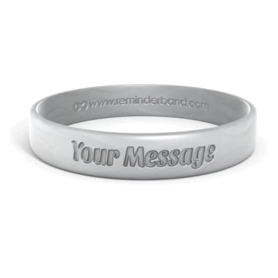 Classic Custom Debossed Silicone Wristbands - Personalized Rubber Bracelets - Image 1 of 4