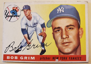 1955 Topps BOB GRIM New York Yankees card #80 VG