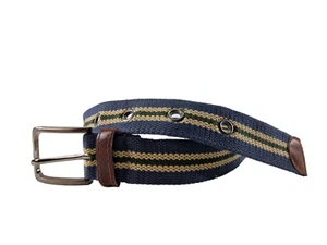 Unisex Woven Belts Braided Fabric Belts Easy Adjust with Holes Steel Buckle - Picture 1 of 18