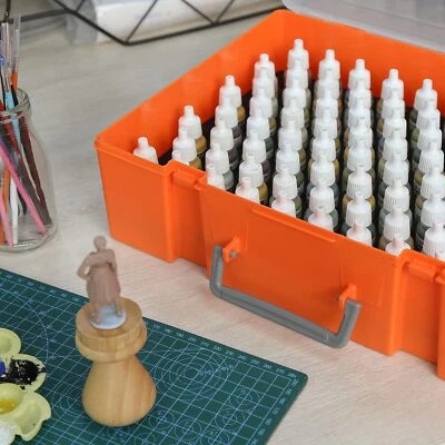 Model Paint Organizer Pigment Bottle Storage Suitcase Holds 88pcs Bottles - Image 1 of 4