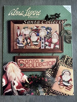 Alma Lynne SANTA COLLECTOR Christmas Counted Cross Stitch 2 Designs Vintage - Image 1 of 2