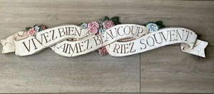 French Vivez Bien-Aimez Beaucoup-Riez Souvent”Live-Love-Laugh”Pisano Wall Decor - Picture 1 of 16