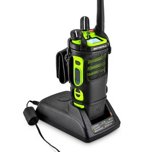 Motorola APX6000XE Carry Holder Case Turtleback Black Leather Duty Belt Holster - Picture 1 of 9