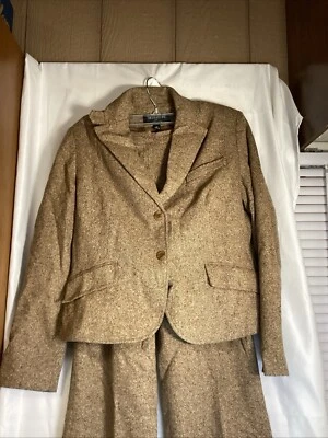 Signature by Larry Levine Traje Mezcla Lana Chaqueta y Pantalón Vintage Talla 10 Foto 1 de 4
