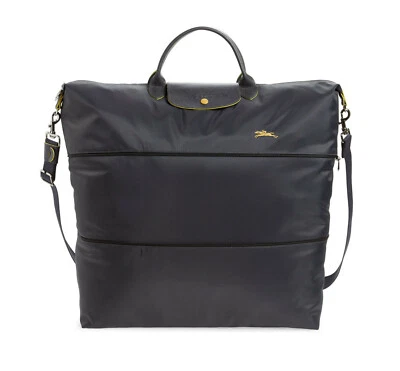 NWT Longchamp Le Pliage Club Expandable Travel Duffle Gunmetal Gray FRANCE Made - Image 1 of 4