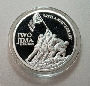 1 oz .999 Silver Battle of IWO JIMA 75th anniversary WW2 Marines Air Force Navy - Picture 1 of 4
