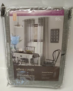 Allen + Roth Palma ll Gray Polyester Grommet Semi-Sheer One Panel 52" X 95" NEW - Picture 1 of 11