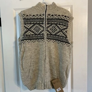 Lost Horizons Sven Lined Vest Handmade In Nepal 100% Wool Light Natural Stretch - Picture 1 of 7