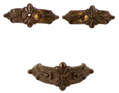 Tocador tocador tocador 3 cajones Art Deco metal pintura dorada flor de lis de colección #5 Foto 1 de 4