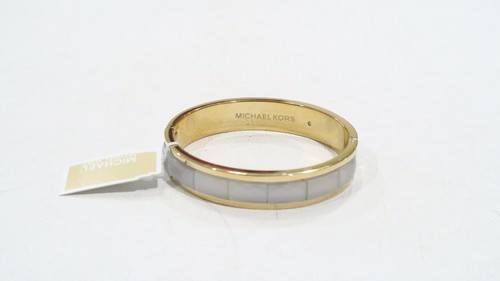 Orologio Nuovo con Etichette Michael Kors Allineamento Bracciale Bianco Oro Tono Nuovo con etichette Stile mop