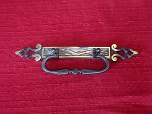 Vintage Brass Finish Gothic Drawer Furniture Cabinet Pull Drop Handle 8.25" - Picture 1 of 3