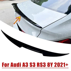 Kit de alerón labio alerón trasero negro brillante para Audi A3 S3 RS3 8Y 2021-2024 - Imagen 1 de 7