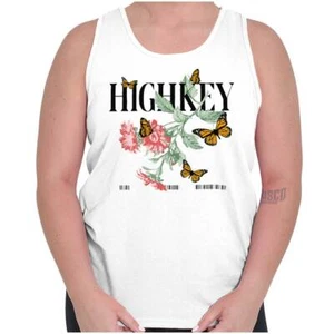 Cute Highkey Butterflies Flowers Barcode Womens Tank Top Sleeveless Shirts - Picture 1 of 7