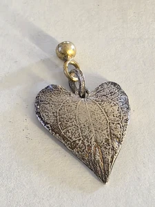 Greek Cycladic Museum Makroulakis 2005 Sterling Silver Heart Leaf Charm Pendant. - Picture 1 of 6