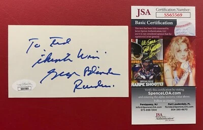 George Blanda Signed Index Card JSA Certified AUTO Chicago Bears HOF (d.2010)! - Image 1 of 4