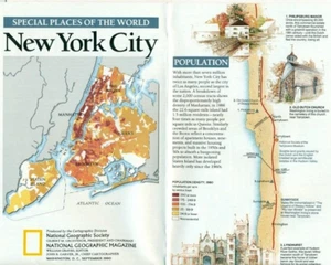 VINTAGE-NATIONAL GEOGRAPHIC MAP-SPECIAL PLACES OF THE WORLD-NEW YORK CITY-1990 - Picture 1 of 1
