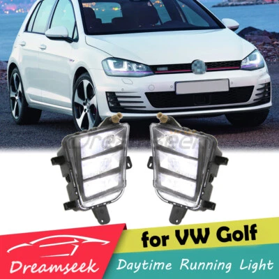 For Volkswagen Golf Mk7 GTI GTD 2013-2015 LED DRL Daytime Light Fog Bumper Lamp - Image 1 of 4