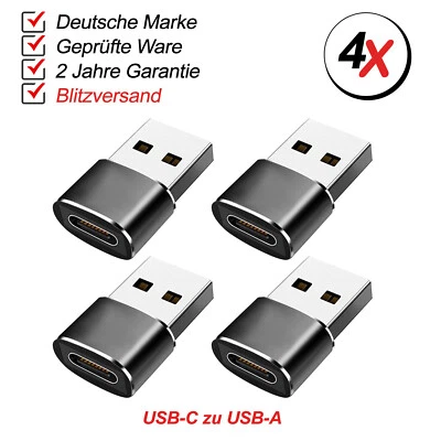 4x USB A to USB C Adapter OTG - USB Stick Laptop Samsung Xiaomi MacBook Socket - Image 1 of 4
