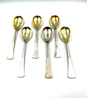 6 Spoons Dessert Art Deco Silver 800 IN Vermeil Antique Vintage Years ‘30