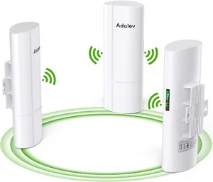 3PCS Wireless Bridge Kit, Gigabit Point to 2 Point Outdoor WiFi Bridges 1000Mbps - Picture 1 of 8