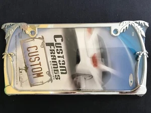 Custom Accessories Vehicle Custom Chrome Palm Tree License Plate Frame 6” x 12” - Picture 1 of 5