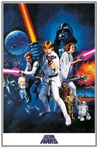 Star Wars Una Nuova Speranza Poster Singolo 24x36 Lucas Vader Leia Skywalker Nuovo Disney!! - Foto 1 di 1